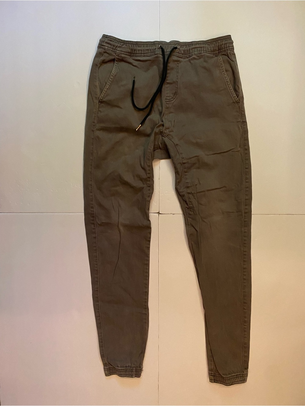 Departwest Mens Drop Crotch Joggers Olive Army Green Size Medium Streetwear